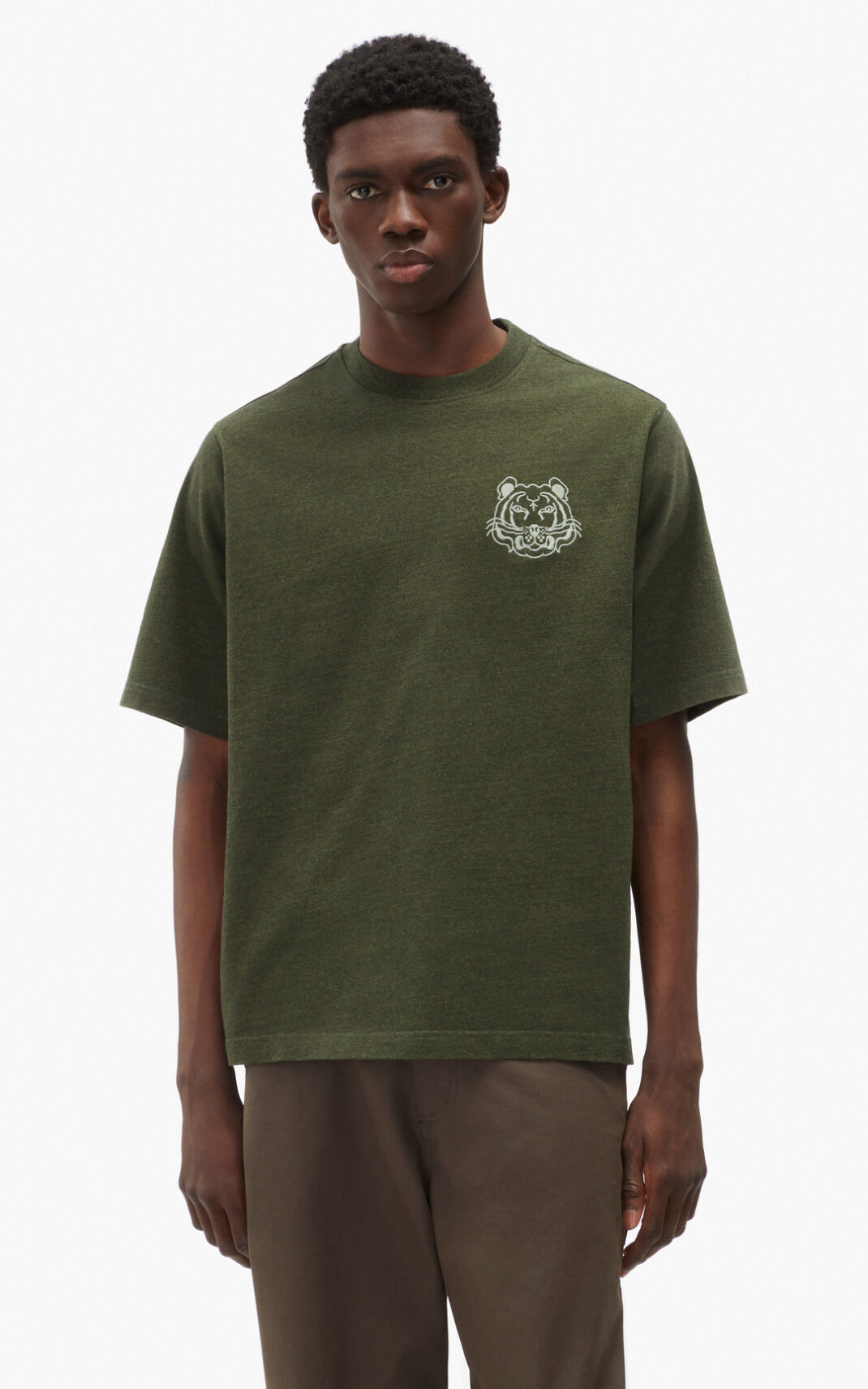 T Shirt Kenzo Homme RE/relaxed casual Vert Olive FAVTZ-8273